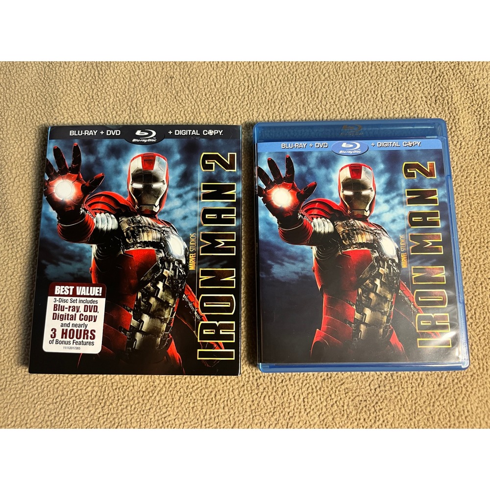 Iron Man 2 Blu-ray DVD Digital Copy 3-Disc Combo Pack Marvel Studios Slipcover - Picture 3 of 8